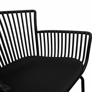 Gartenstuhl – Kunststoff Schale, PU-Leder Kissen, Schwarze Farbe - Otis | Kick Collection