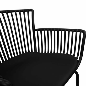 Gartenstuhl – Kunststoff Schale, PU-Leder Kissen, Schwarze Farbe - Otis | Kick Collection