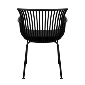 Gartenstuhl – Kunststoff Schale, PU-Leder Kissen, Schwarze Farbe - Otis | Kick Collection