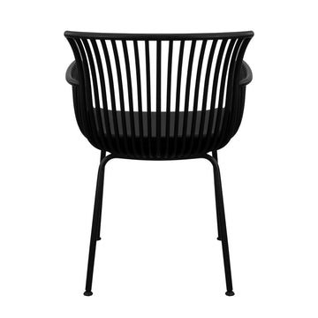 Gartenstuhl – Kunststoff Schale, PU-Leder Kissen, Schwarze Farbe - Otis | Kick Collection