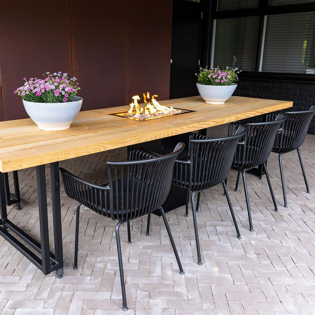 Gartenstuhl – Kunststoff Schale, PU-Leder Kissen, Schwarze Farbe - Otis | Kick Collection