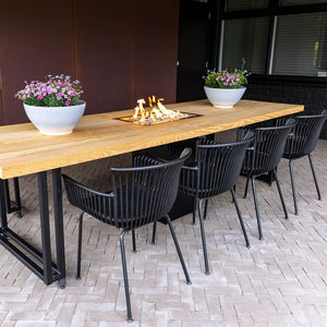 Gartenstuhl – Kunststoff Schale, PU-Leder Kissen, Schwarze Farbe - Otis | Kick Collection