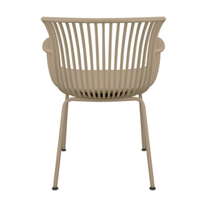 Gartenstuhl – Kunststoff Schale, PU-Leder Kissen, Beige Farbe - Otis | Kick Collection