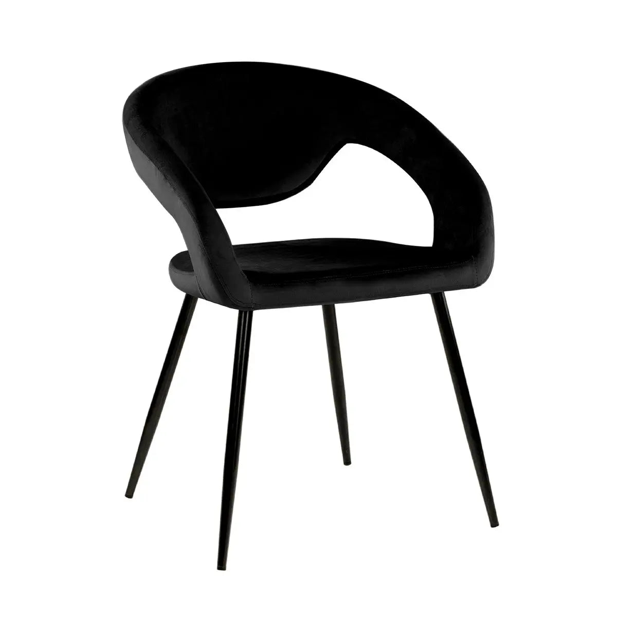 Esszimmerstuhl – Velvet Stoff, Metall Gestell, Schwarze Farbe - Lenn | Kick Collection