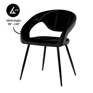 Esszimmerstuhl – Velvet Stoff, Metall Gestell, Schwarze Farbe - Lenn | Kick Collection