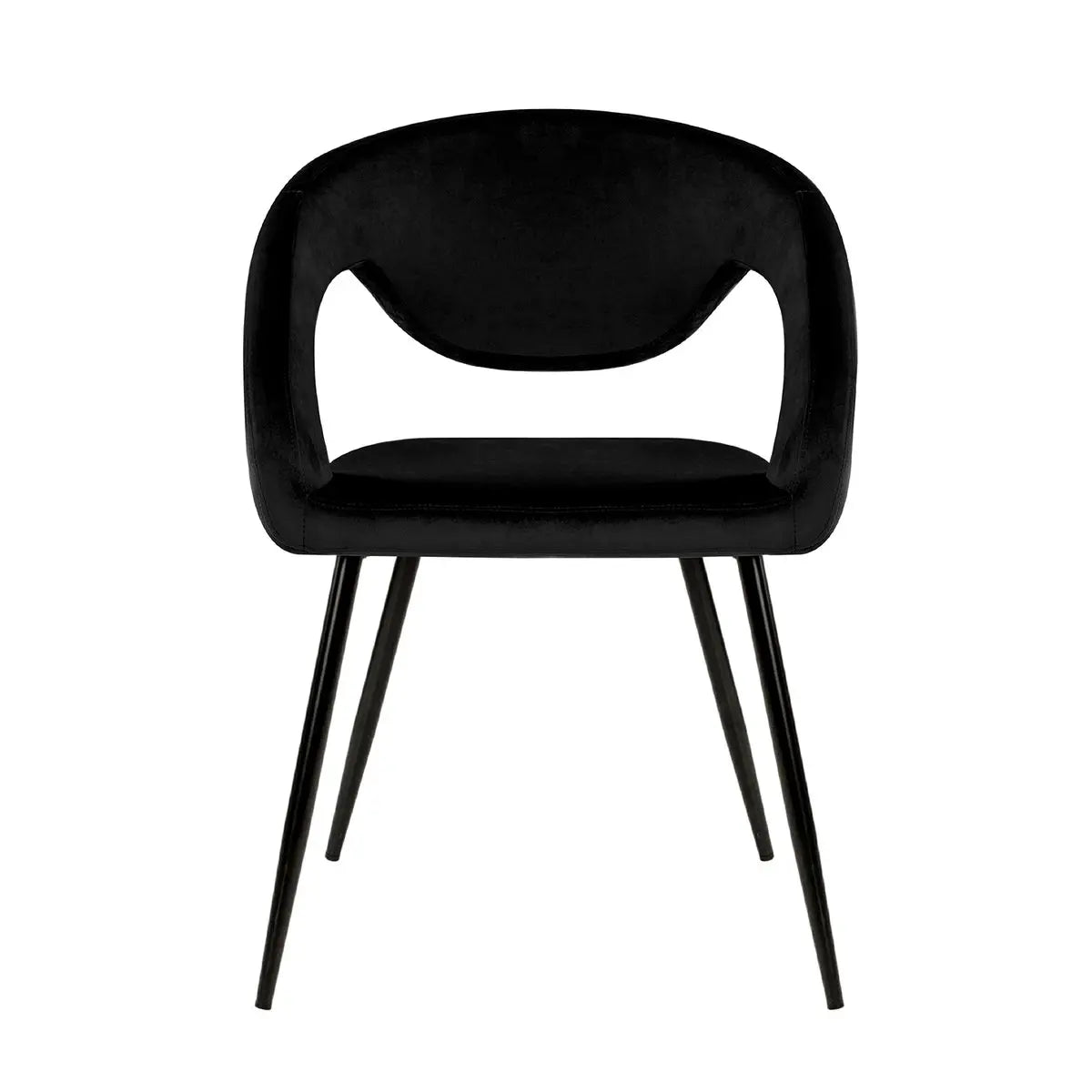 Esszimmerstuhl – Velvet Stoff, Metall Gestell, Schwarze Farbe - Lenn | Kick Collection