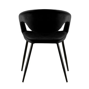 Esszimmerstuhl – Velvet Stoff, Metall Gestell, Schwarze Farbe - Lenn | Kick Collection