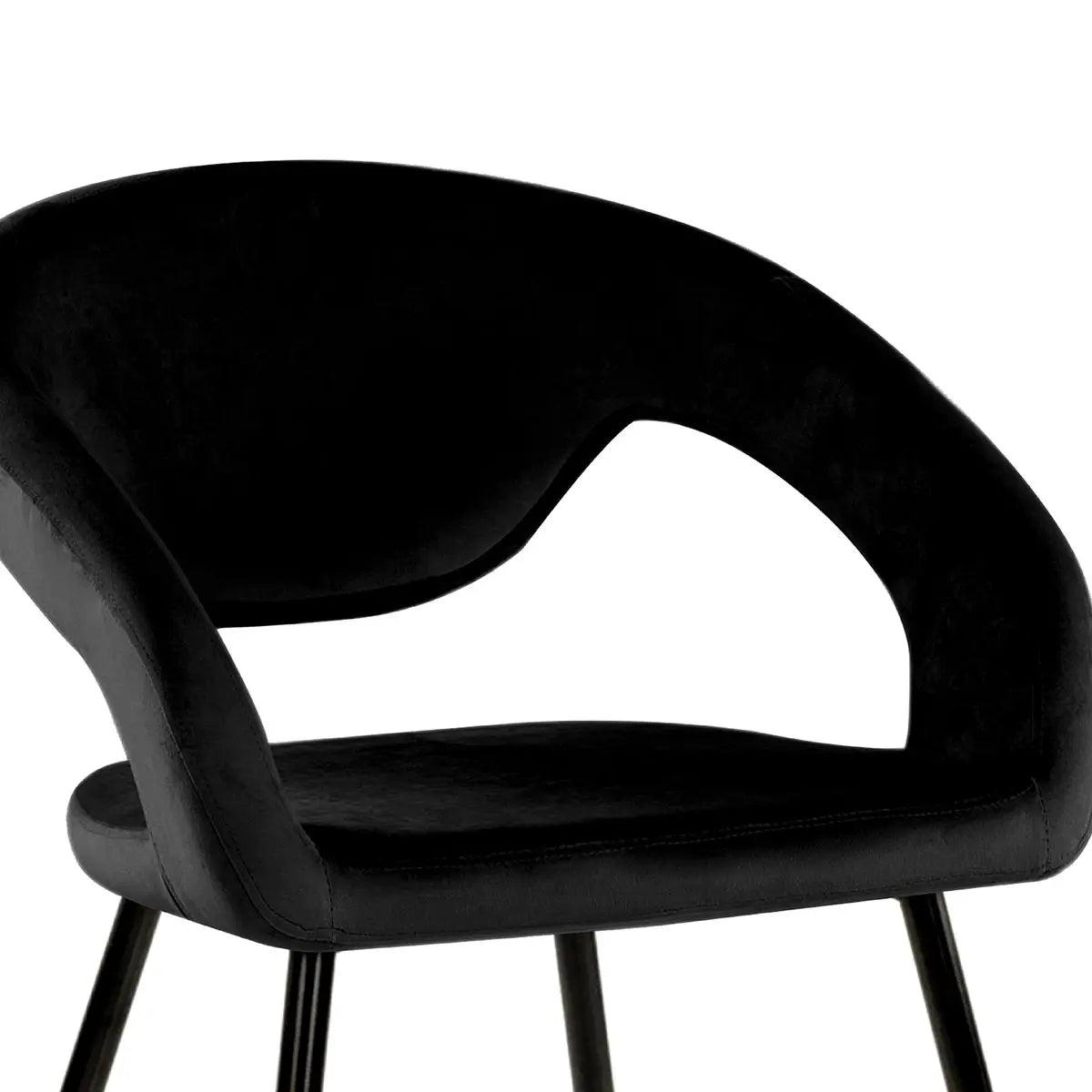 Esszimmerstuhl – Velvet Stoff, Metall Gestell, Schwarze Farbe - Lenn | Kick Collection