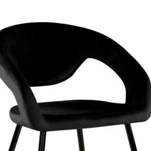 Esszimmerstuhl – Velvet Stoff, Metall Gestell, Schwarze Farbe - Lenn | Kick Collection