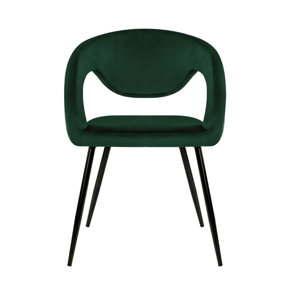 Esszimmerstuhl – Velvet Stoff, Metall Gestell, Dunkelgrüne Farbe - Lenn  | Kick Collection