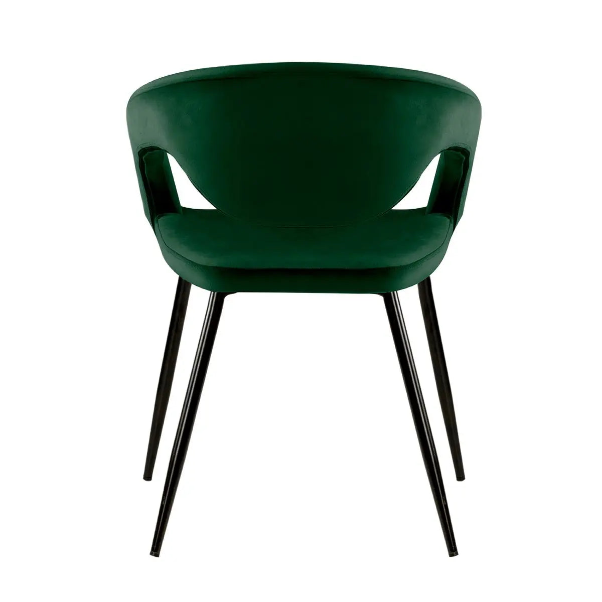 Esszimmerstuhl – Velvet Stoff, Metall Gestell, Dunkelgrüne Farbe - Lenn  | Kick Collection