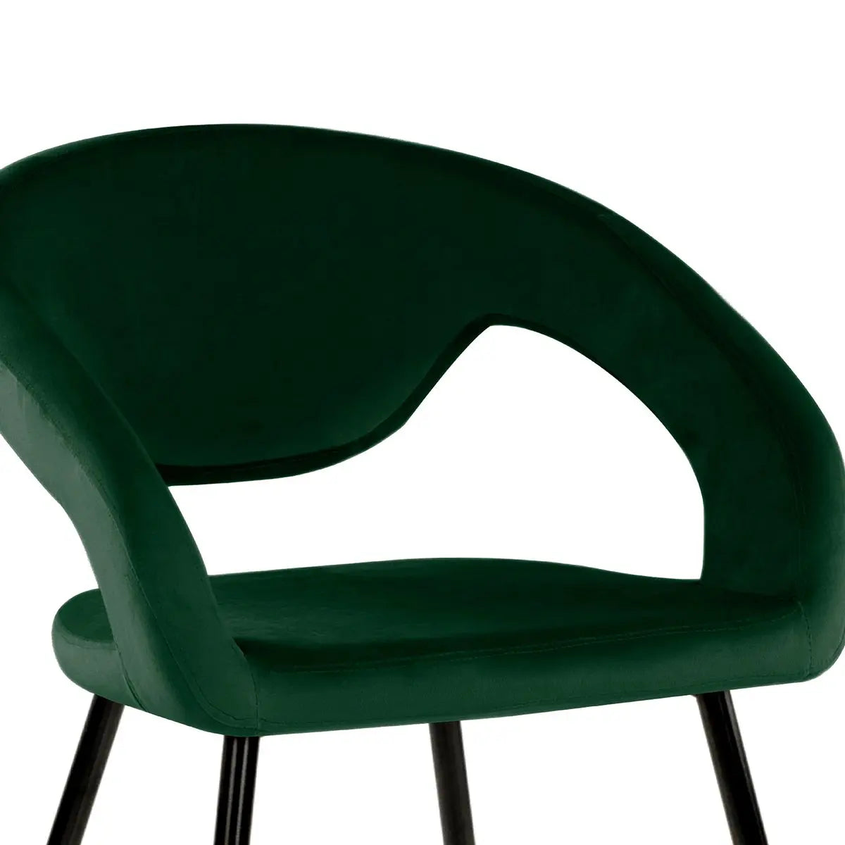 Esszimmerstuhl – Velvet Stoff, Metall Gestell, Dunkelgrüne Farbe - Lenn  | Kick Collection