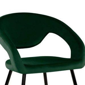 Esszimmerstuhl – Velvet Stoff, Metall Gestell, Dunkelgrüne Farbe - Lenn  | Kick Collection