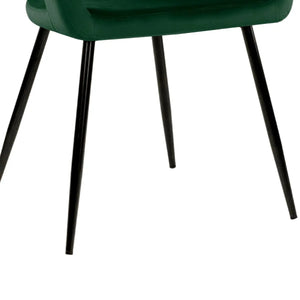 Esszimmerstuhl – Velvet Stoff, Metall Gestell, Dunkelgrüne Farbe - Lenn  | Kick Collection