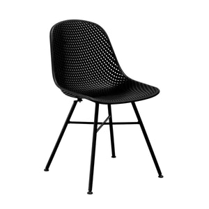 Gartenstuhl – Kunststoff Material, Metall Gestell, Schwarze Farbe - Sol | Kick