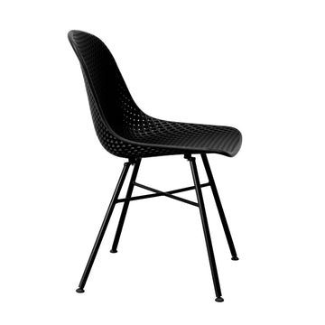 Gartenstuhl – Kunststoff Material, Metall Gestell, Schwarze Farbe - Sol | Kick