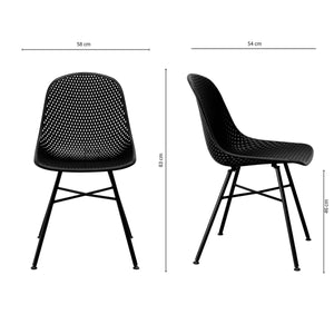 Gartenstuhl – Kunststoff Material, Metall Gestell, Schwarze Farbe - Sol | Kick
