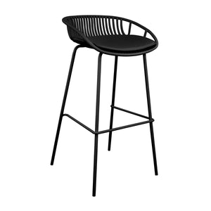 Gartenbarhocker – Kunststoff Schale, Metallgestell, Schwarze Farbe - Rio | Kick Collection