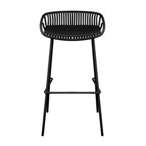 Gartenbarhocker – Kunststoff Schale, Metallgestell, Schwarze Farbe - Rio | Kick Collection