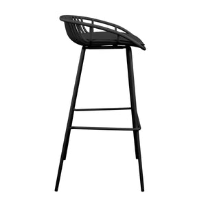 Gartenbarhocker – Kunststoff Schale, Metallgestell, Schwarze Farbe - Rio | Kick Collection