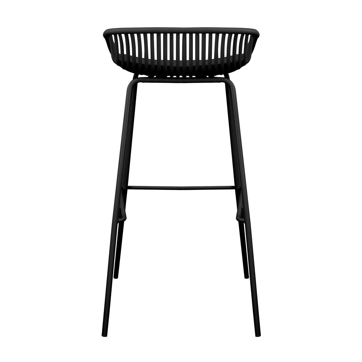 Gartenbarhocker – Kunststoff Schale, Metallgestell, Schwarze Farbe - Rio | Kick Collection