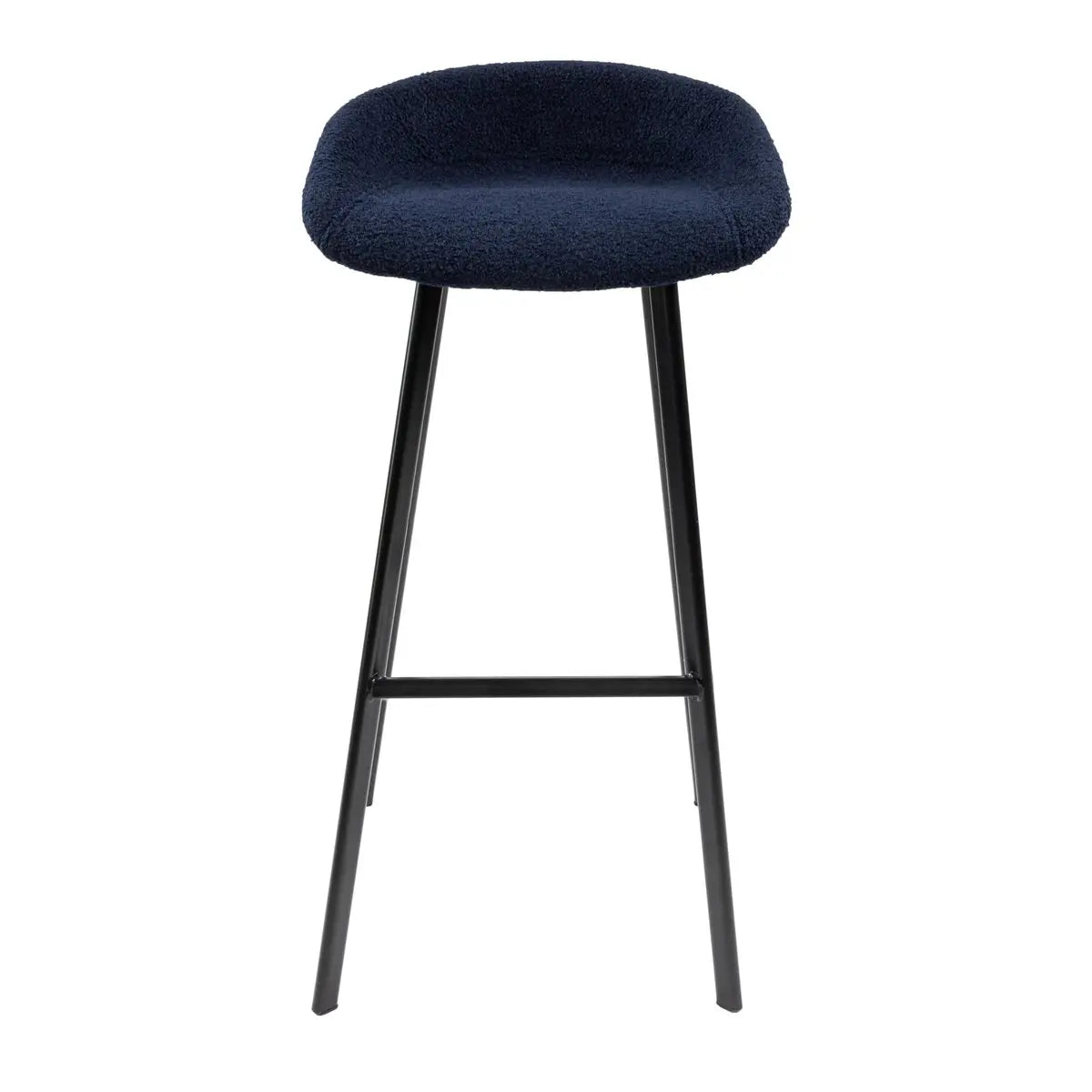 Barhocker – Blauer Bezug, Schwarzes Gestell, Weicher Sitz - Lily | Kick Collection