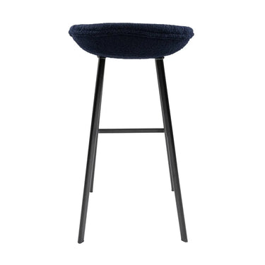 Barhocker – Blauer Bezug, Schwarzes Gestell, Weicher Sitz - Lily | Kick Collection