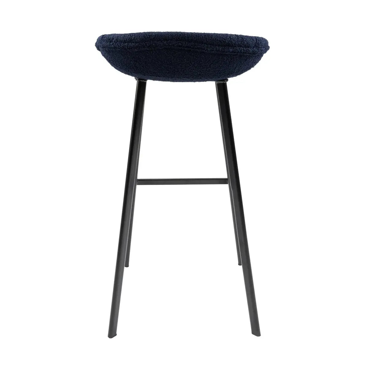 Barhocker – Blauer Bezug, Schwarzes Gestell, Weicher Sitz - Lily | Kick Collection