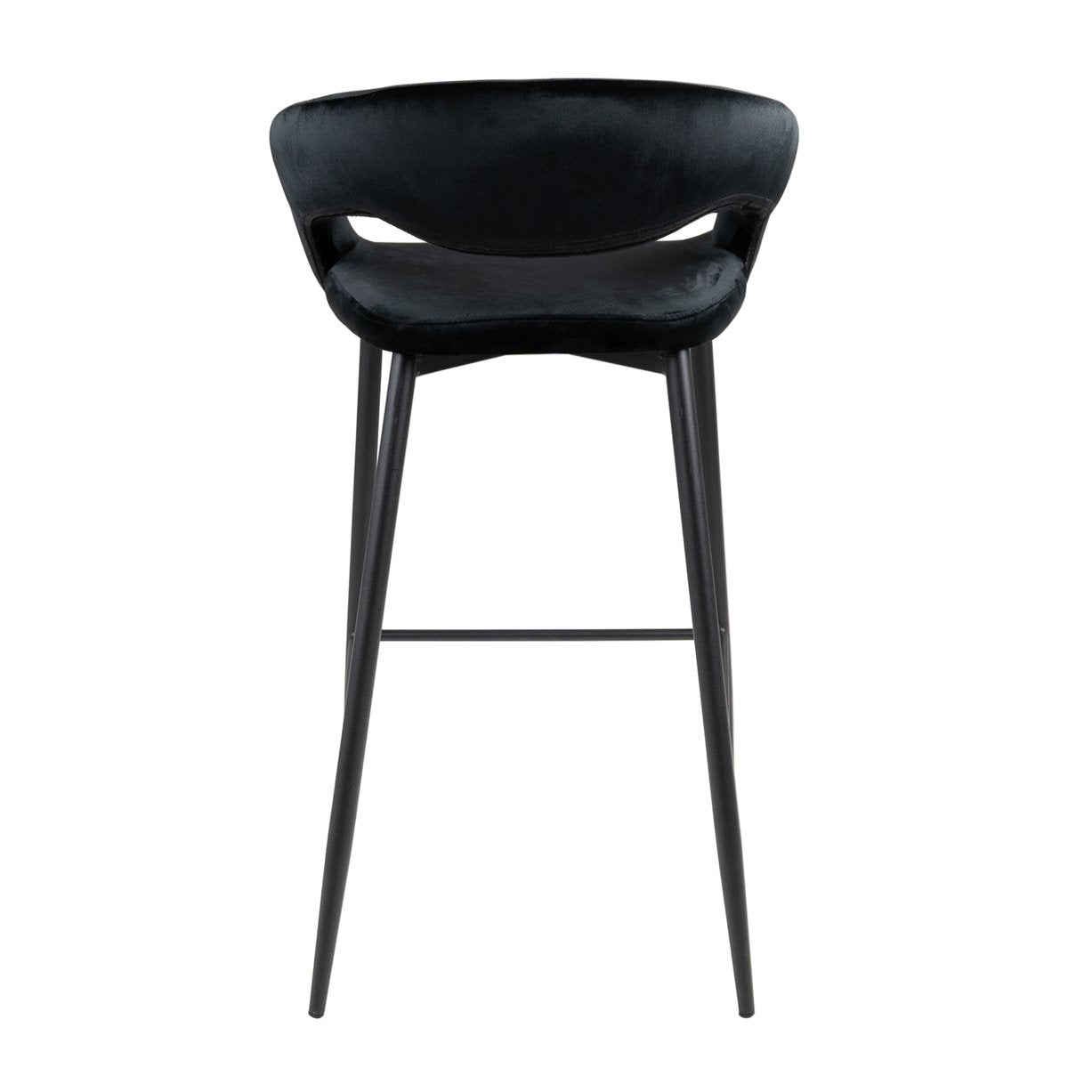 Barstuhl – Velvet Stoff, Metall Gestell, Schwarze Farbe - Lenn | Kick Collection