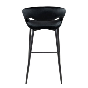 Barstuhl – Velvet Stoff, Metall Gestell, Schwarze Farbe - Lenn | Kick Collection