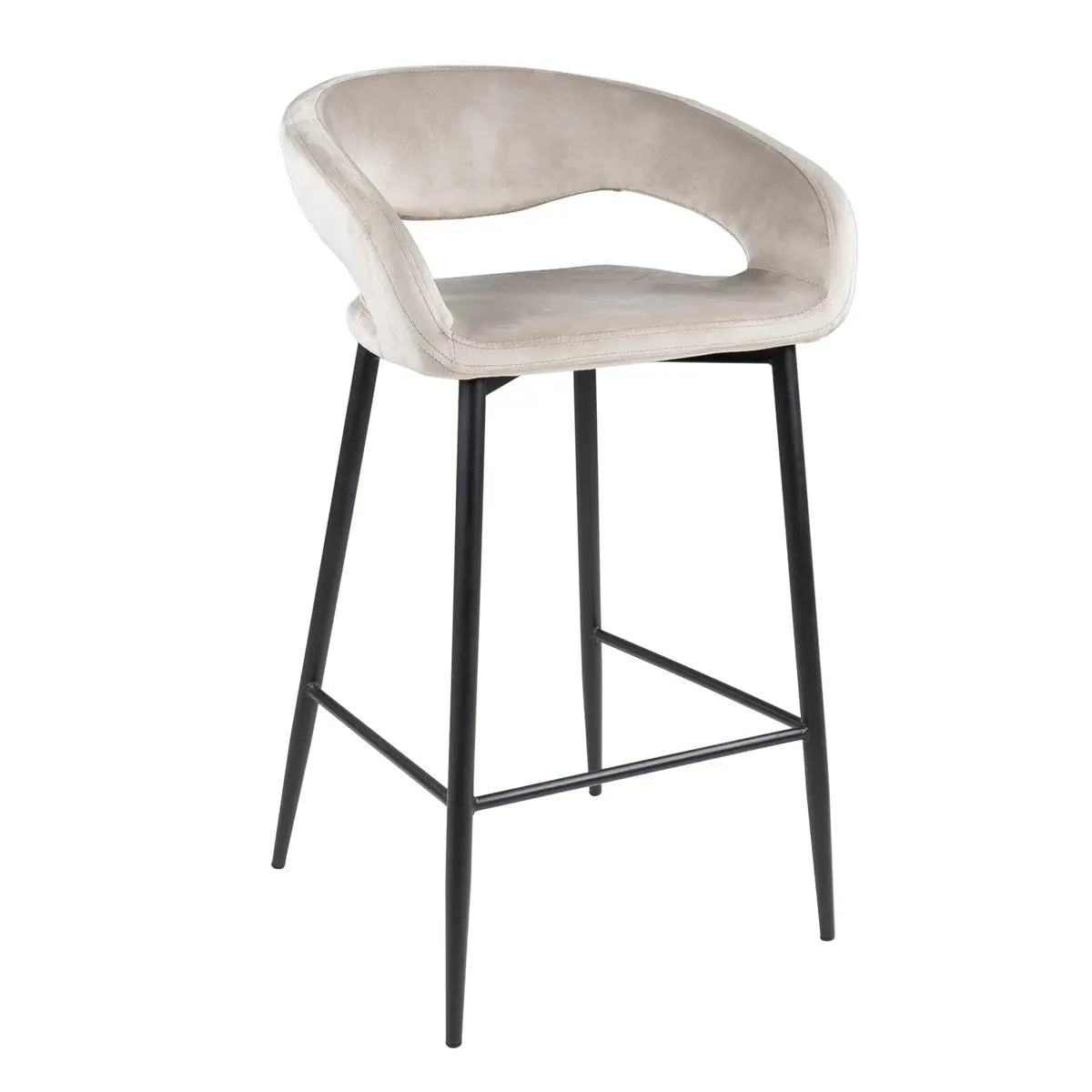 Barstuhl – Velvet Stoff, Metall Gestell, Champagne Farbe - Lenn | Kick Collection