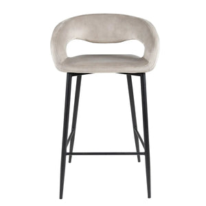 Barstuhl – Velvet Stoff, Metall Gestell, Champagne Farbe - Lenn | Kick Collection