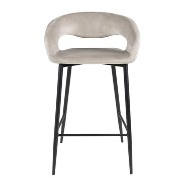 Barstuhl – Velvet Stoff, Metall Gestell, Champagne Farbe - Lenn | Kick Collection