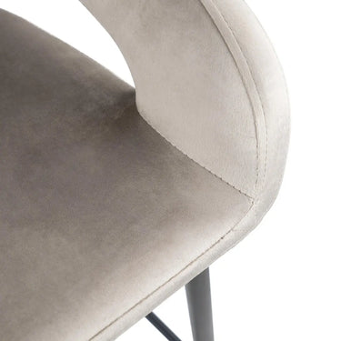 Barhocker – Champagner Samt, Stahlgestell, Gepolsterte Rückenlehne - Lenn | Kick Collection