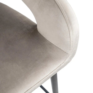Barstuhl – Velvet Stoff, Metall Gestell, Champagne Farbe - Lenn | Kick Collection