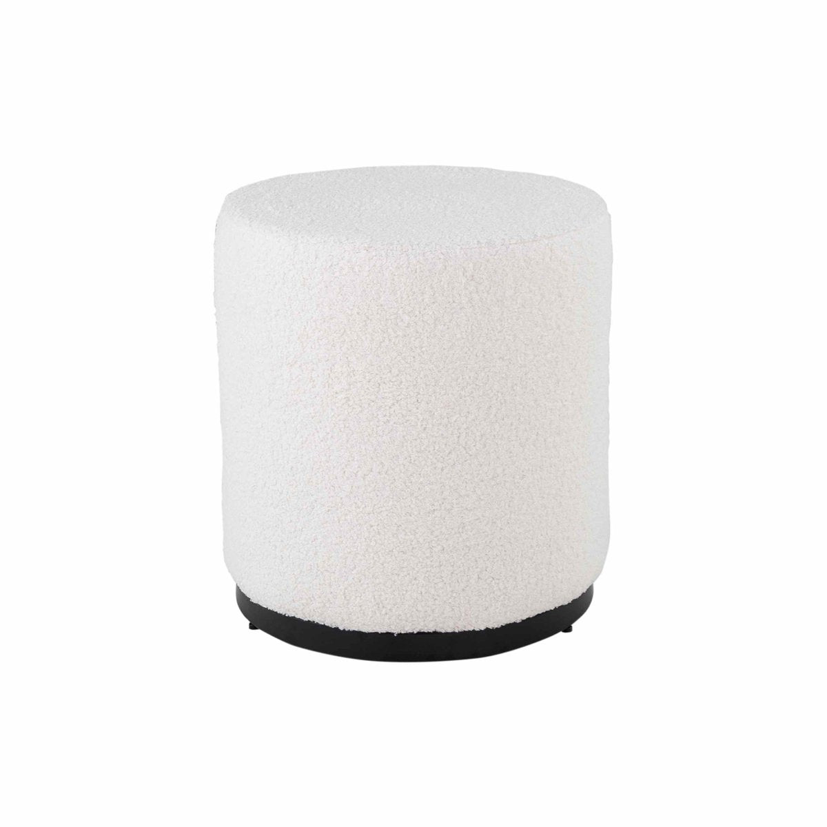 Hocker – Teddy Stoff, Metall Gestell, Multifunktion Nutzung, Weiß - Teddy | Kick
