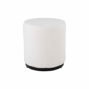Hocker – Teddy Stoff, Metall Gestell, Multifunktion Nutzung, Weiß - Teddy | Kick