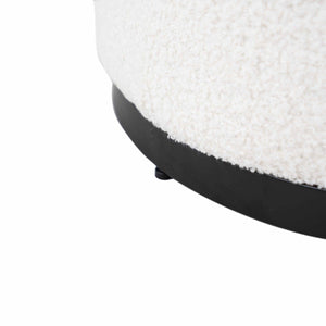 Hocker – Teddy Stoff, Metall Gestell, Multifunktion Nutzung, Weiß - Teddy | Kick