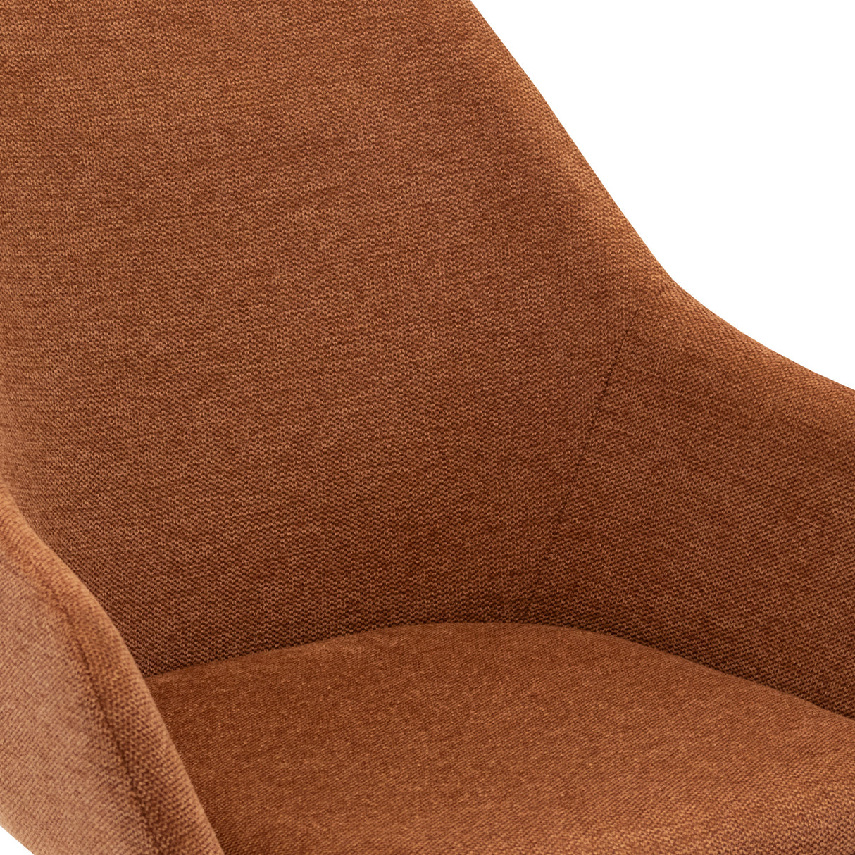 Esszimmerstuhl – Terrakotta Ton, Texturstoff Bezug, Armlehnen Design - Guus | Kick Collection
