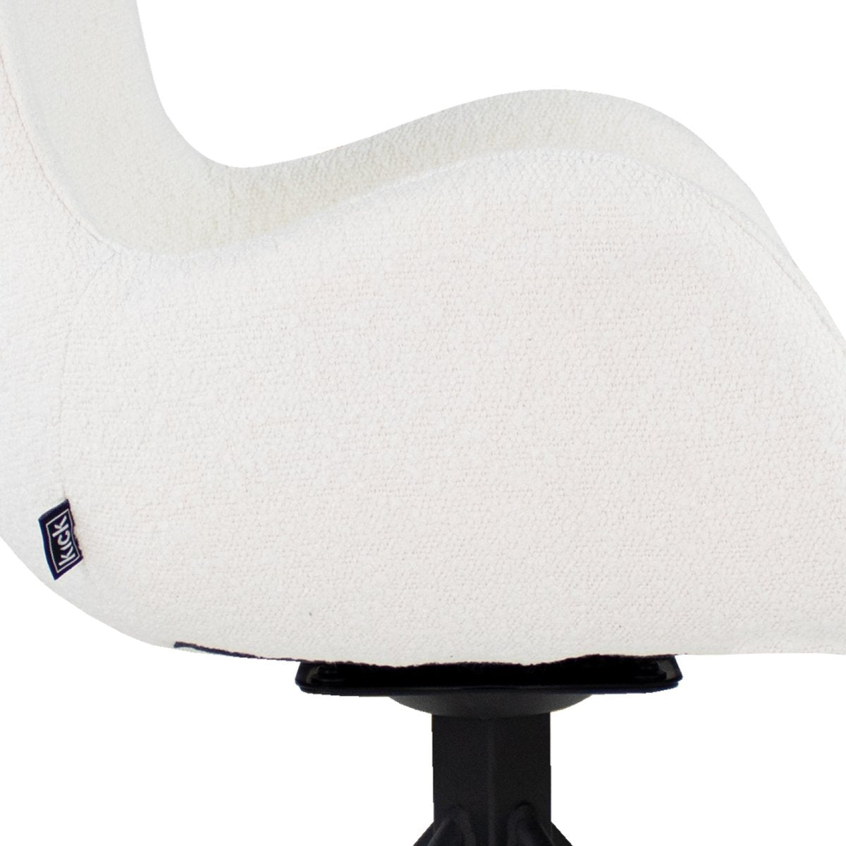 Drehstuhl – Bouclé Stoff, Drehbares Metallgestell, Weiße Farbe - Novi | Kick Collection