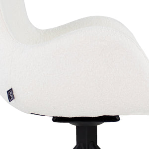 Drehstuhl – Bouclé Stoff, Drehbares Metallgestell, Weiße Farbe - Novi | Kick Collection