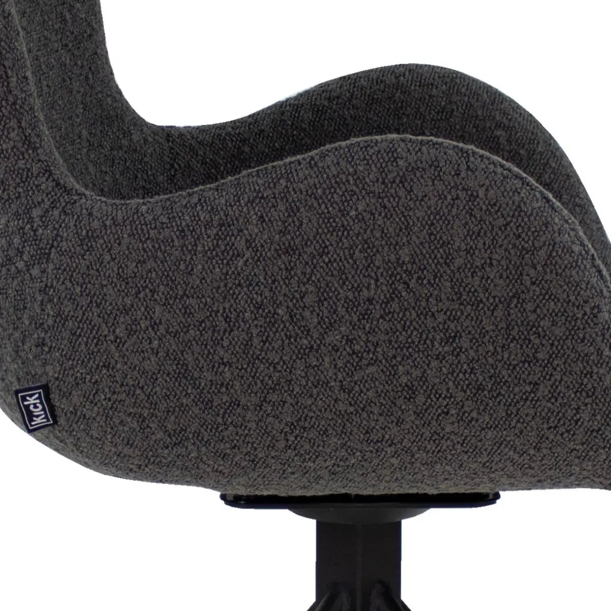 Drehstuhl – Bouclé Stoff, Drehbares Metallgestell, Dunkelgraue Farbe - Novi | Kick Collection