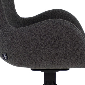 Drehstuhl – Bouclé Stoff, Drehbares Metallgestell, Dunkelgraue Farbe - Novi | Kick Collection
