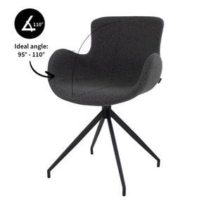 Drehstuhl – Bouclé Stoff, Drehbares Metallgestell, Dunkelgraue Farbe - Novi | Kick Collection