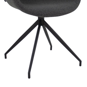 Drehstuhl – Bouclé Stoff, Drehbares Metallgestell, Dunkelgraue Farbe - Novi | Kick Collection