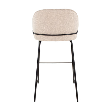 Bouclé Fabric Bar Stool Comfortable Backrest Black Metal Frame with Footrest – Sepp | Kick Collection