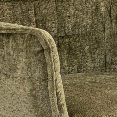 Esszimmerstuhl – Grüner Chenille-Stoff, Schwarzes Metall, Moderne Form - Goos | Kick Collection
