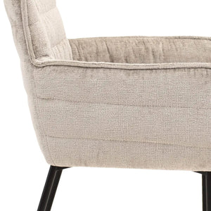Esszimmerstuhl – Graubeiger Ton, Chenille Bezug, Geschwungene Rückenlehne - Goos | Kick Collection