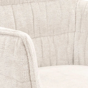 Esszimmerstuhl – Cremefarbener Ton, Chenille Bezug, Geschwungene Rückenlehne - Goos | Kick Collection