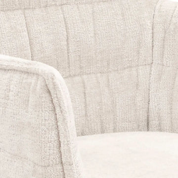 Esszimmerstuhl – Cremefarbener Ton, Chenille Bezug, Geschwungene Rückenlehne - Goos | Kick Collection